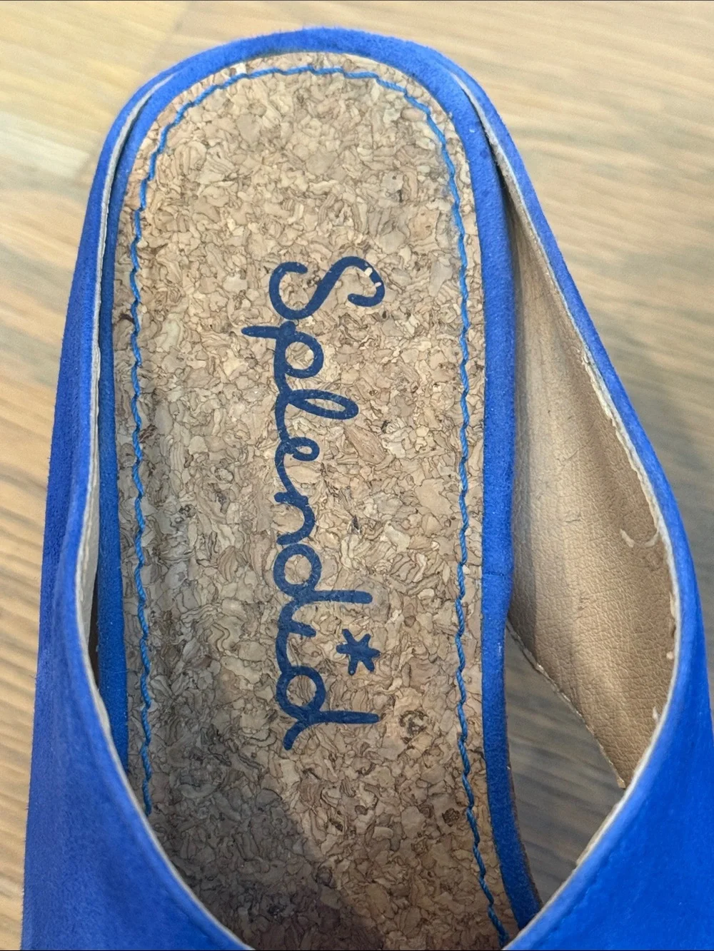 Splendid Royal Blue Suede Crisscross Platform Wedge
